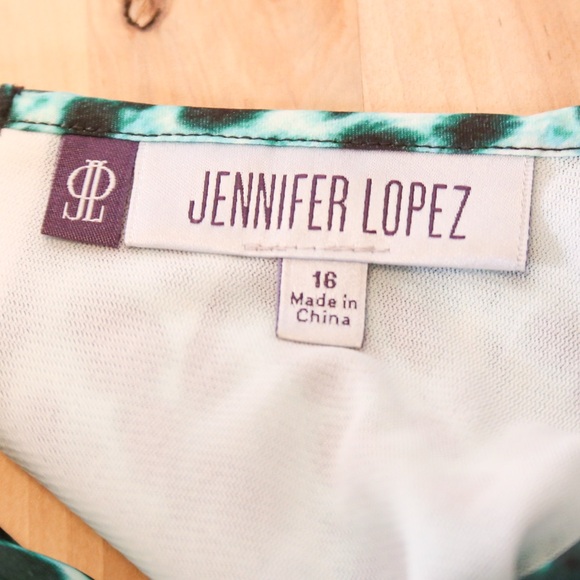 Jennifer Lopez Green Leopard Print Halter Maxi Dress Size 16 Casual Feminine - Picture 12 of 14